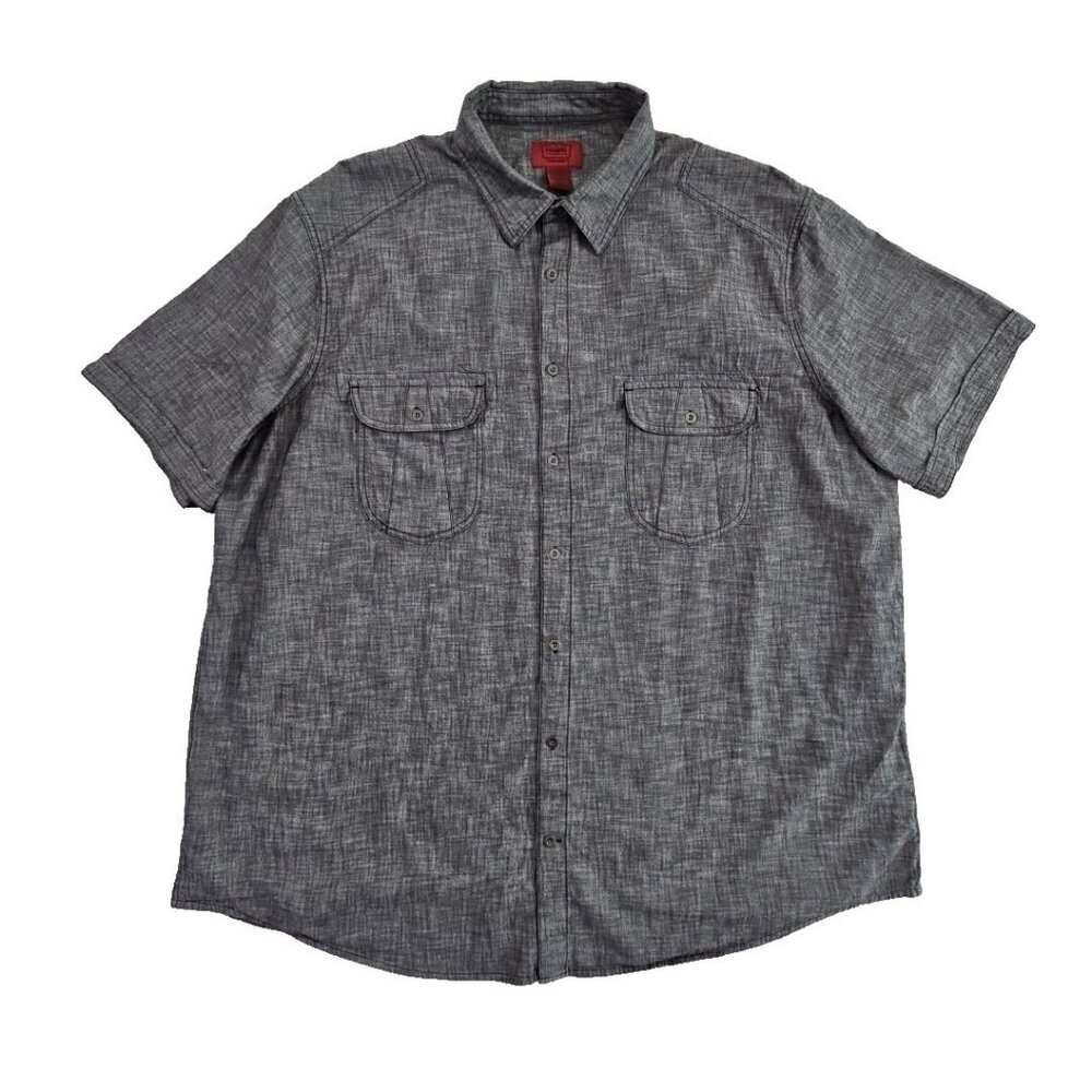 The‎ Foundry Short Sleeve Shirt Men's 3XL Black Button Pockets Workwear EUC LN